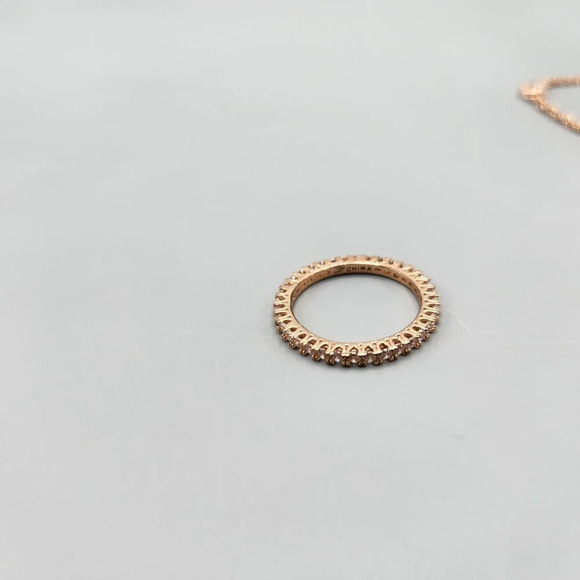 Joan Boyce Pave Crystal Christian Cross Bracelet w/ Rings Rose Gold Tone - Picture 6 of 16